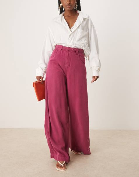 Scalpers Fluid color pant in bouganville