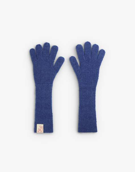 Scalpers Fluor Knit Gloves in Blue - view 1