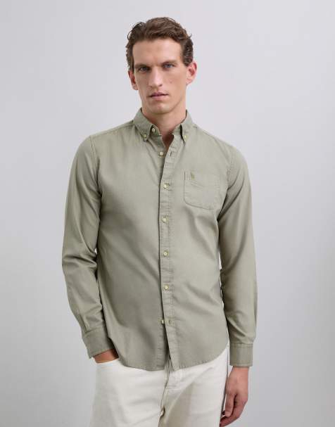Scalpers – Forest – Hemd in Khaki mit Button-Down-Kragen - view 1