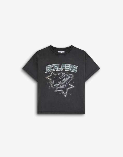 Scalpers Galaxy tee in dark grey - view 1