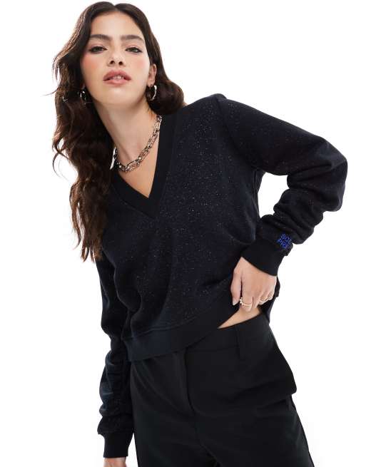 Scalpers Gathered Sweater In Black  