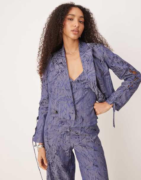 Scalpers - Gekruiste jac blazer in blauw - view 1
