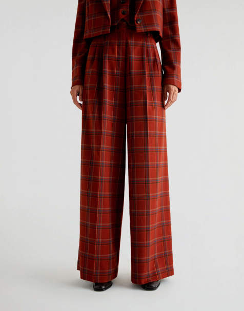 Scalpers - Geruite broek in terracotta - view 1