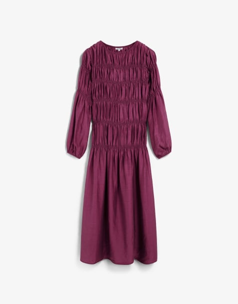 Scalpers – Gesmoktes Kleid in Burgunderrot - view 1