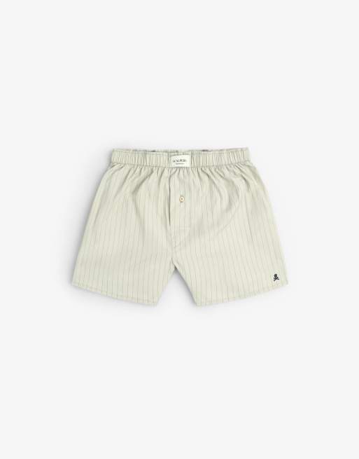 Scalpers - Gestreepte boxershort in kaki