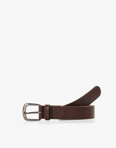 Scalpers - Gestreepte riem met vintage-look in donkerbruin - view 1
