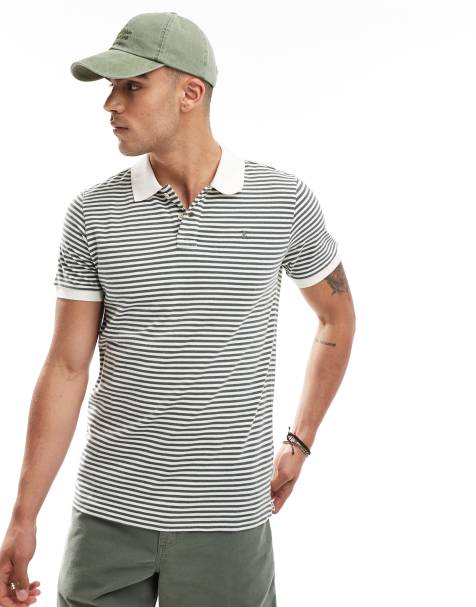 Scalpers – Gestreiftes Poloshirt in Khaki - view 1