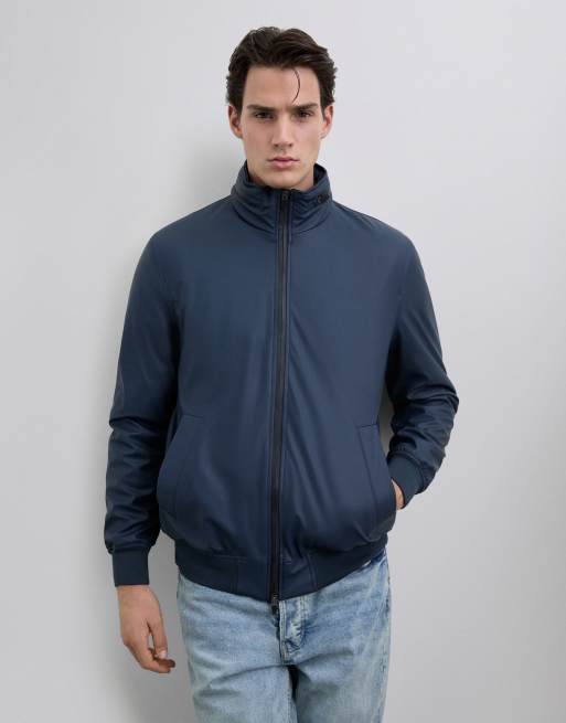 Scalpers - Giacca bomber antipioggia color blu navy scuro