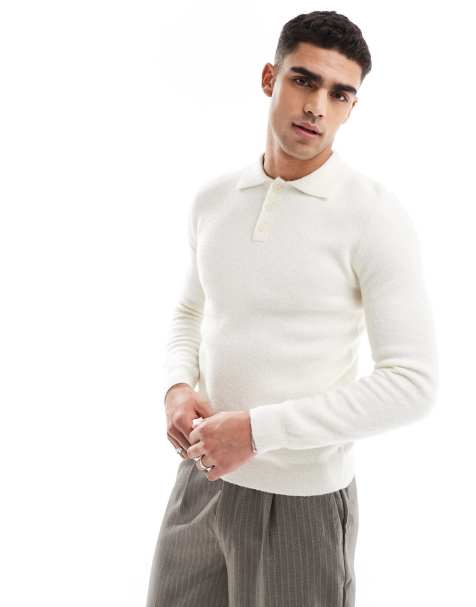 Scalpers – Gibson – Strickpullover in gebrochenem Weiß mit Polokragen - view 1