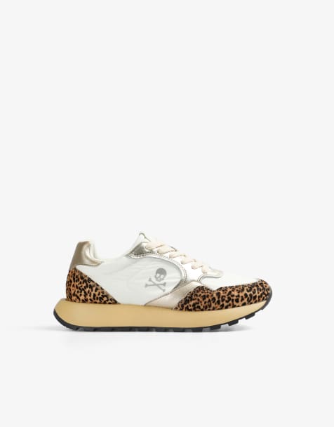 Scalpers - Gina - Sneakers in gebroken wit en dierenprint - view 1