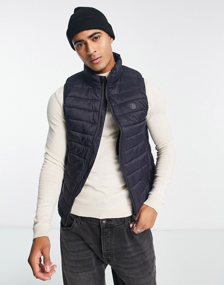 Scalpers Gstaad quilted gilet in navy