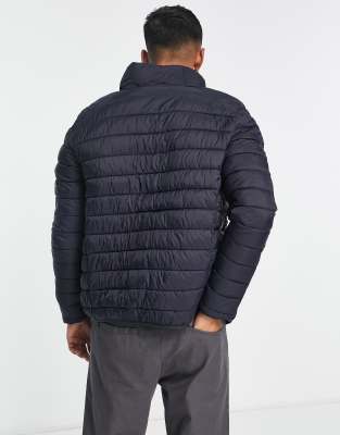 Scalpers Gstaad Quilted Jacket In Navy