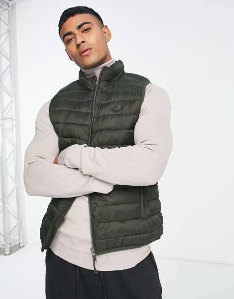 Scalpers Gstaad quilted vest in khaki - view 1
