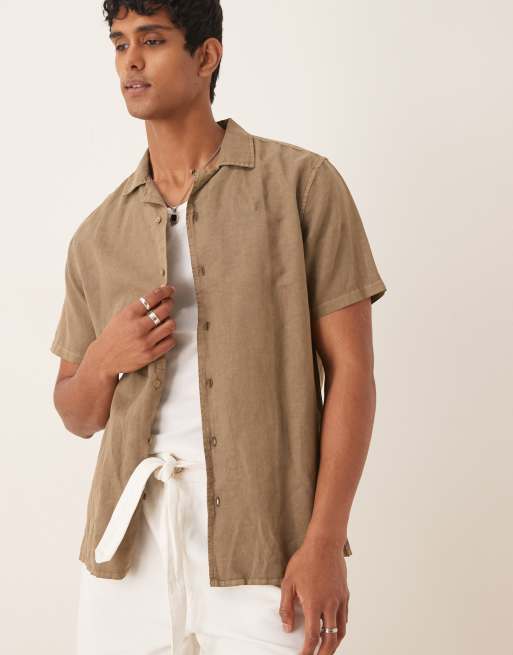 Scalpers - Hawaiian - Chemise en lin - Kaki