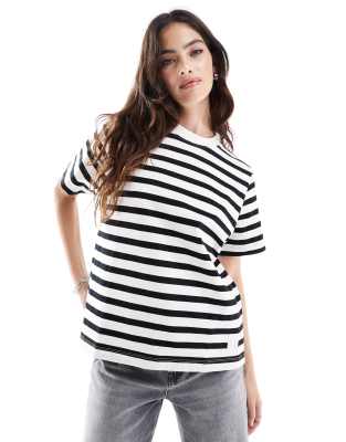 Heavy Solid Tee In Black Stripes