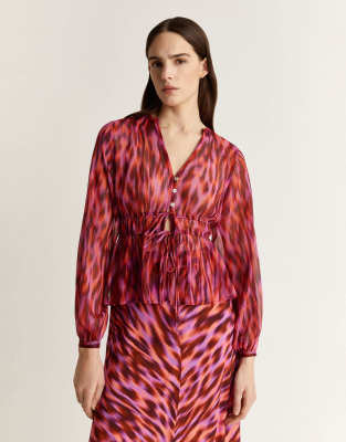 Scalpers - Hemdbluse in Rosa mit Animalprint