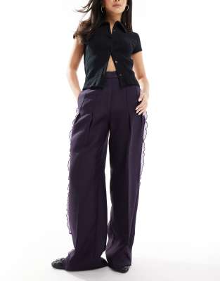 High Rise Pants In Purple