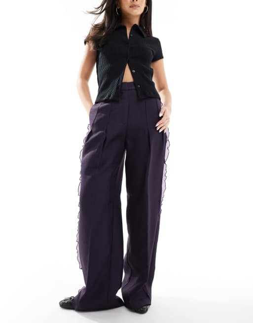 Scalpers High Rise Pants In Purple  