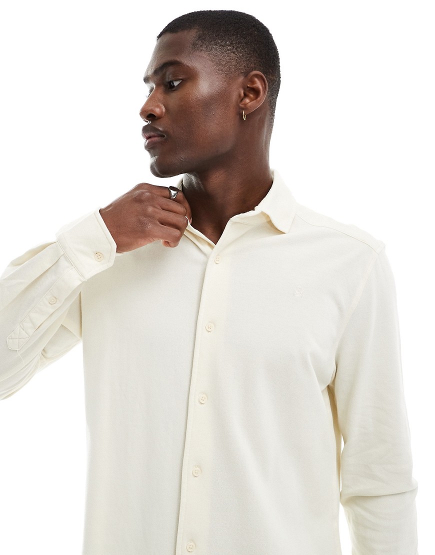 Scalpers honeycomb shirt in beige-Neutral