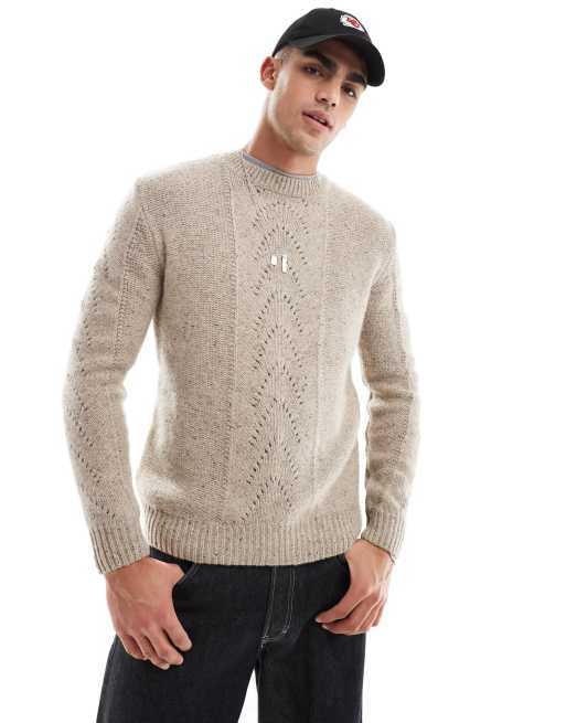 Scalpers – Hopper – Strickpullover in Taupe