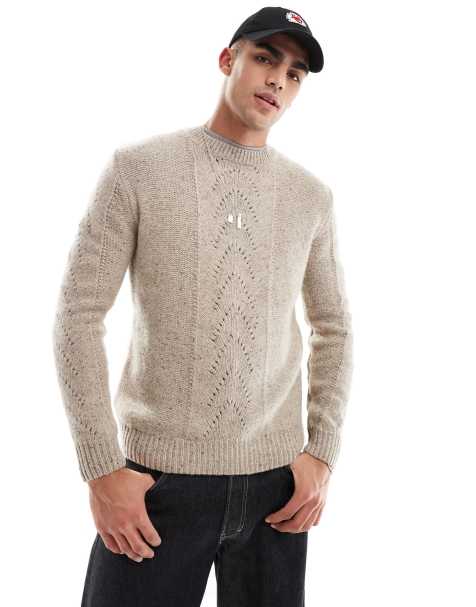 Scalpers - Hopper - Tricot sweater in taupe - view 1