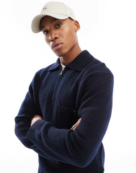 Scalpers Icon Ander Polo Tricot Sweater In Navy - view 1