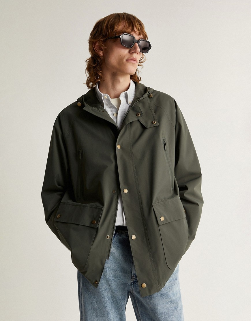 Scalpers icon mumfords jacket in khaki-Green
