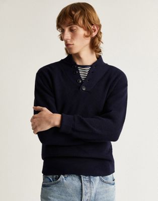Scalpers icon pullover jumper in navy