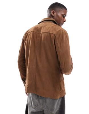 icon skaf suede jacket in brown