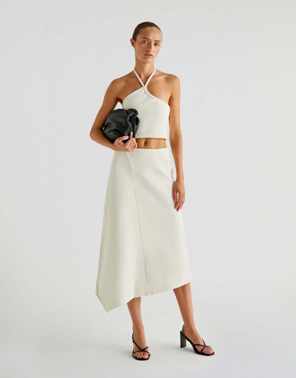 Scalpers Interlock Skirt In Ecru