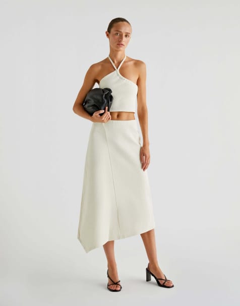 Scalpers Interlock Skirt In Ecru  