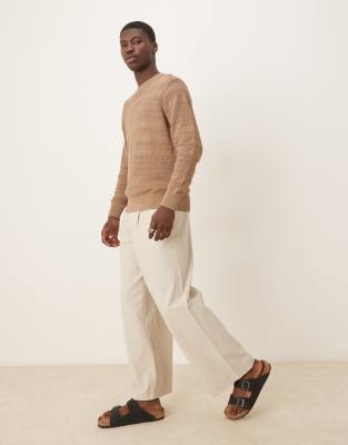 Scalpers Iver Striped Tricot Sweater In Neutral