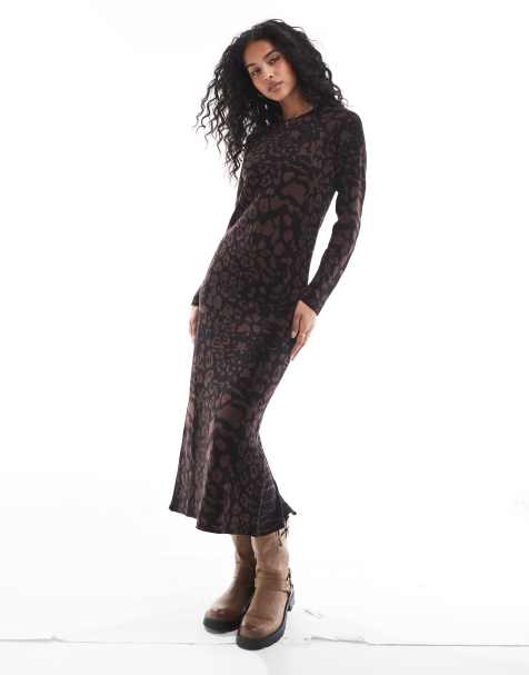 Scalpers Jac Knit Dress In Blackbrown  
