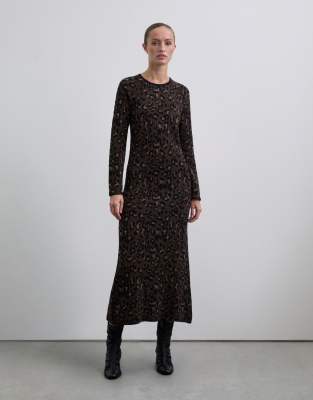 Scalpers - Jac - Strickkleid mit Tierfellmuster-Bunt