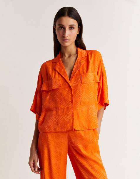 Scalpers jacard shirt in orange - view 1