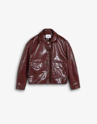 Scalpers - Jacke aus Kunstleder in Burgunderrot