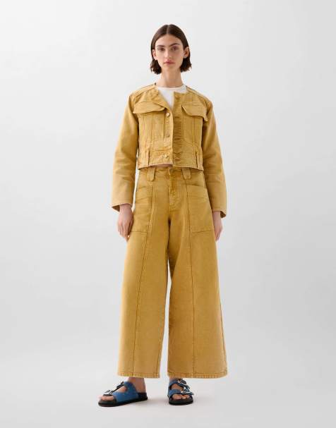 Scalpers – Jacken in Senfgelb aus gewaschenem Denim - view 1