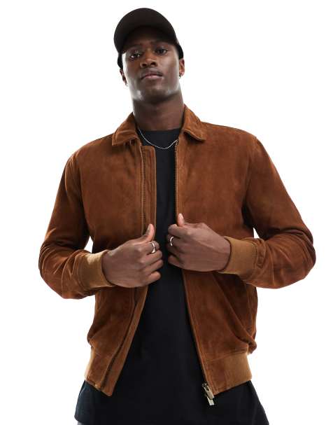 Scalpers james suede jacket in brown - view 1