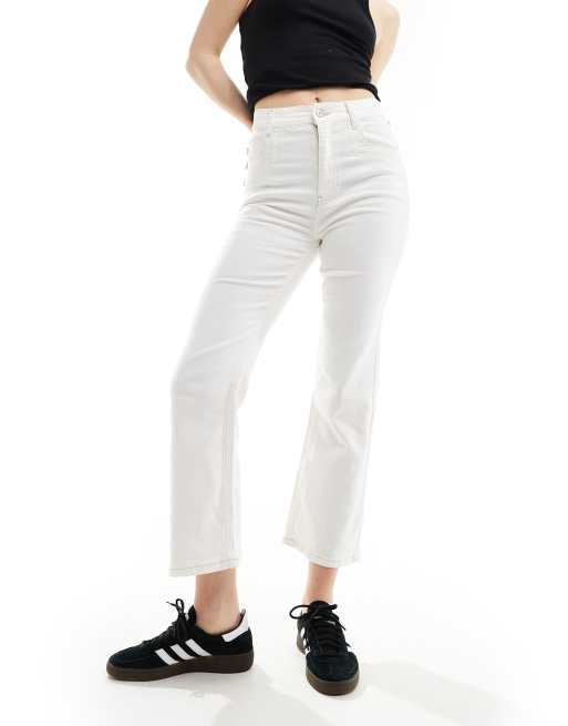 Scalpers - Jeans bianchi con cuciture sul retro