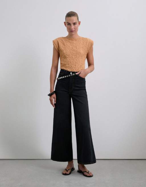 Scalpers – Jeans-Hosenrock in Schwarz