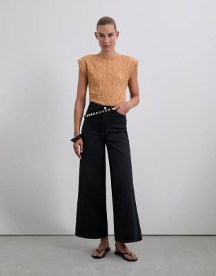 Scalpers - Jeans mit Hosenrock-Schnitt in Schwarz