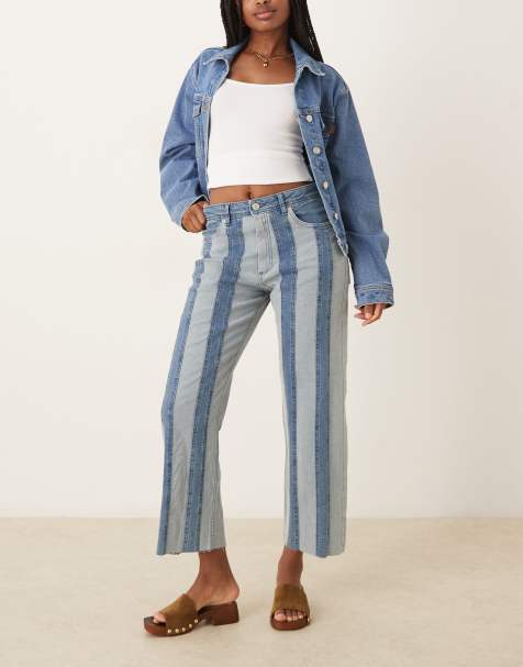 Scalpers – Jeanshose in Indigoblau mit geradem Schnitt im Bahnendesign - view 1