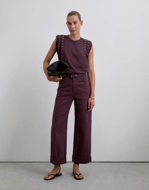 Scalpers – Jeanshose in Lila mit Umschlag - view 1