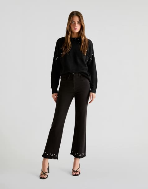 Scalpers – Jeanshose in Schwarz mit farbigen Nieten - view 1