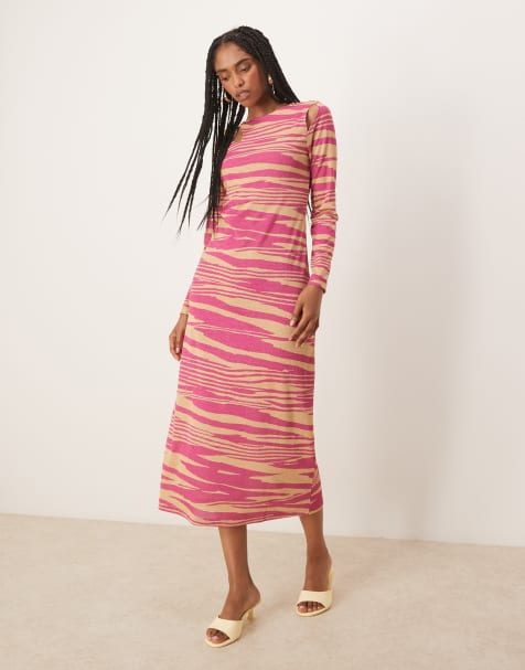 Scalpers – Jerseykleid in Rosa mit Zebramuster - view 1