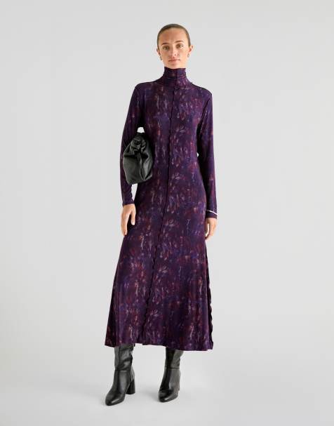 Scalpers Jery Overlock Dress In Purple - view 1