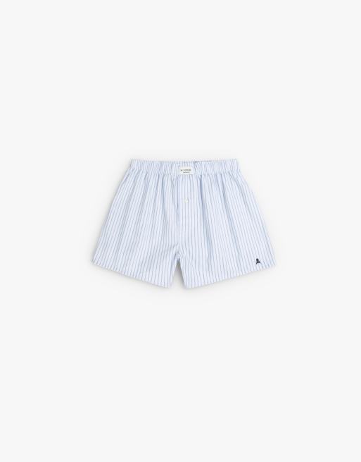 Scalpers – John – Boxershorts in gestreiftem Weiß