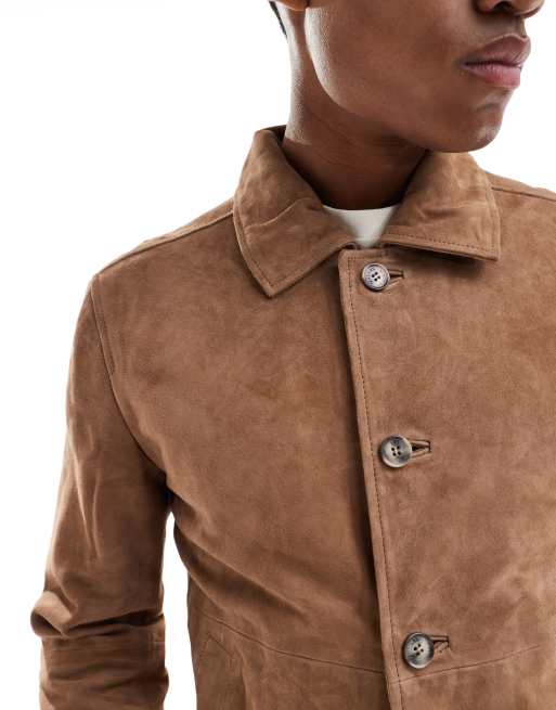 Scalpers jokul suede jacket in taupe | ASOS