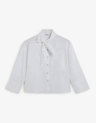 Scalpers - Joy - Hemdbluse in Weiß mit Bindedetail