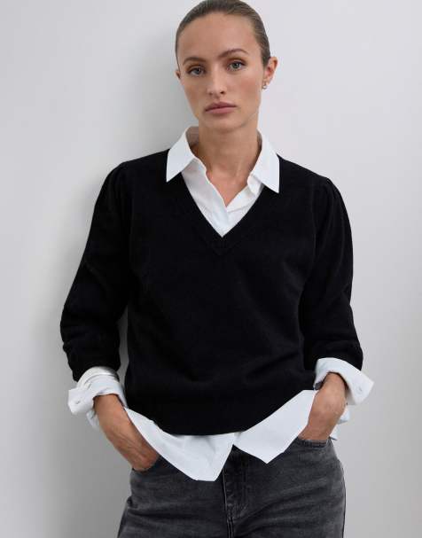 Scalpers - Joy - Maglione nero a V - view 1